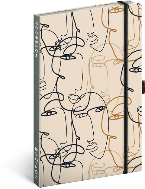 Notizbuch Gesicht, liniert, 13 x 21 cm