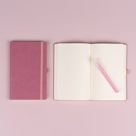 Notizbuch Rosa, gepunktet, 13 × 21 cm