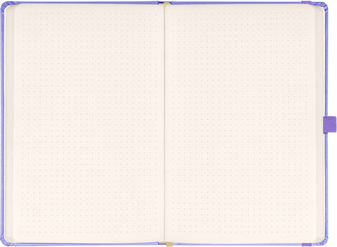 Notizbuch Lila, gepunktet, 13 × 21 cm
