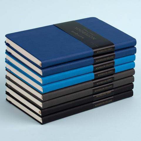 Notizbuch Blau, gepunktet, 13 × 21 cm