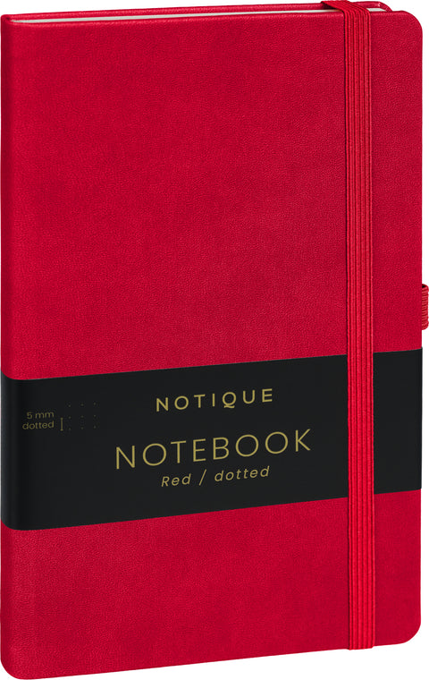 Notizbuch Rot, gepunktet, 13 × 21 cm