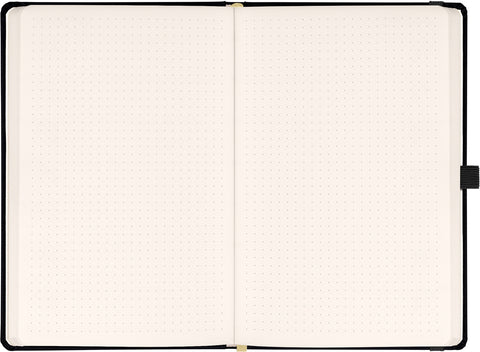 Notizbuch Schwarz, gepunktet, 13 × 21 cm