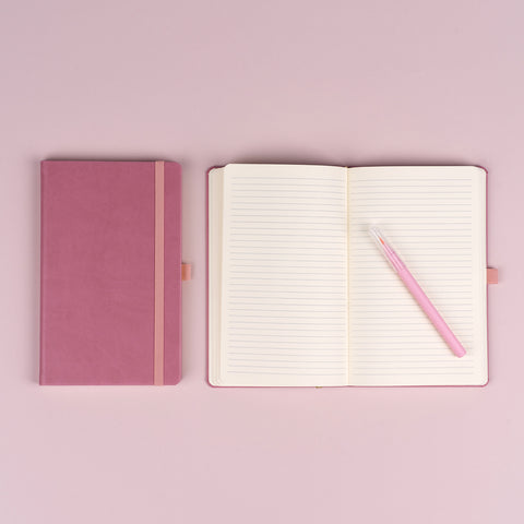 Notizbuch Rosa, liniert, 13 × 21 cm