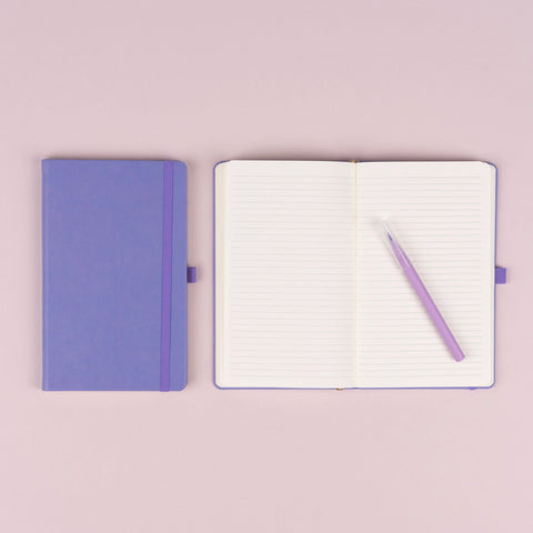Notizbuch Lila, liniert, 13 × 21 cm