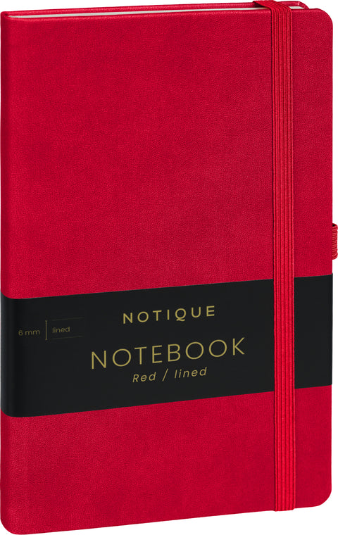 Notizbuch Rot, liniert, 13 × 21 cm