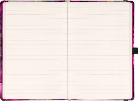 Notizbuch Lila Blumen, liniert, 13 x 21 cm