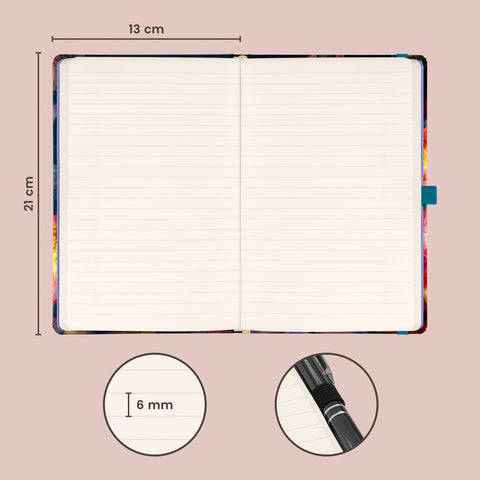 Notizbuch Papagei, liniert, 13 x 21 cm