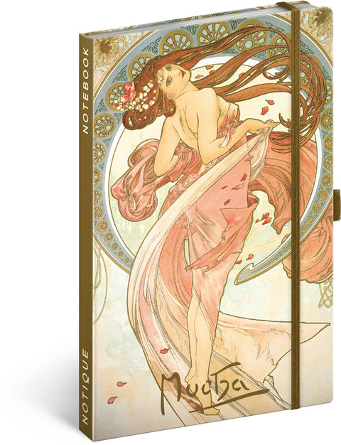 Notizbuch Alfons Mucha - Tanz, liniert, 13 x 21 cm