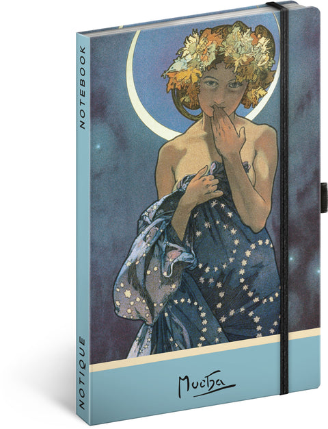 Notizbuch Alfons Mucha - Luna, gepunktet, 13 x 21 cm