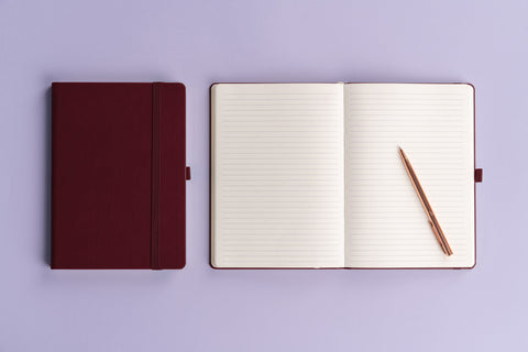 Notizbuch Balacron, weinrot, liniert, 15 x 21 cm