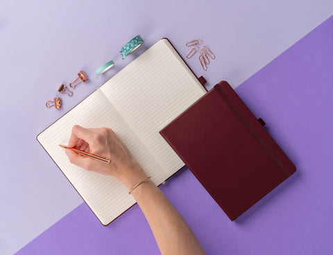 Notizbuch Balacron, weinrot, liniert, 15 x 21 cm