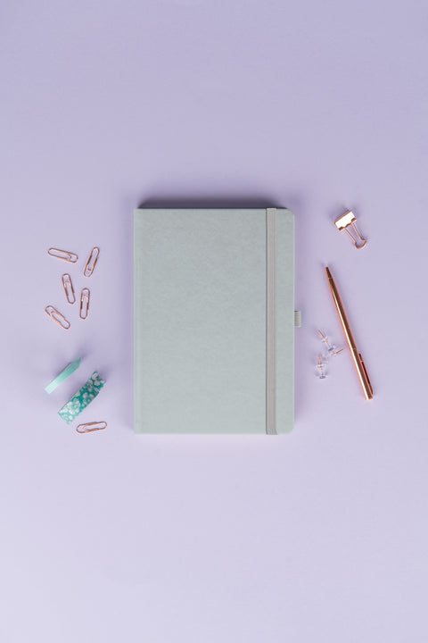 Notizbuch Balacron, silber, liniert, 15 x 21 cm