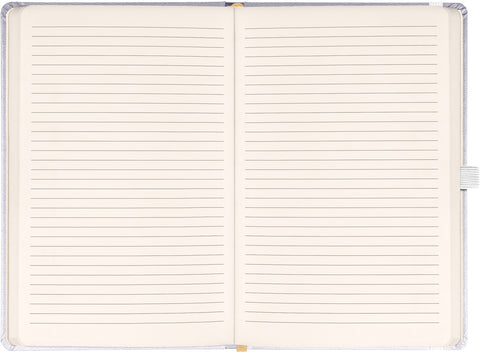 Notizbuch Balacron, silber, liniert, 15 x 21 cm