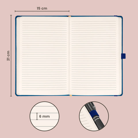 Notizbuch Aprint, blau, liniert, 15 x 21 cm