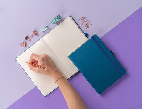 Notizbuch Aprint, blau, gepunktet, 15 x 21 cm