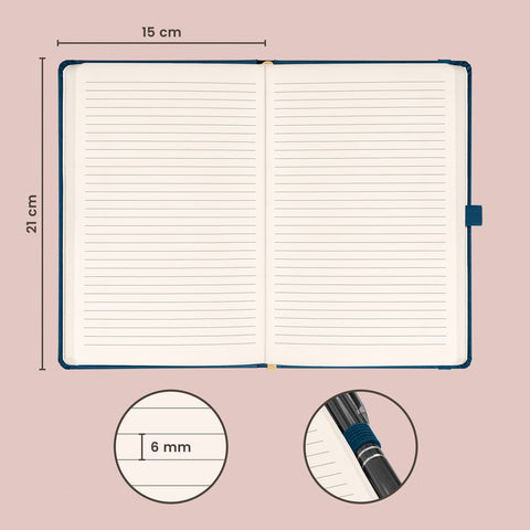 Notizbuch Aprint Neo, blau, liniert, 15 x 21 cm
