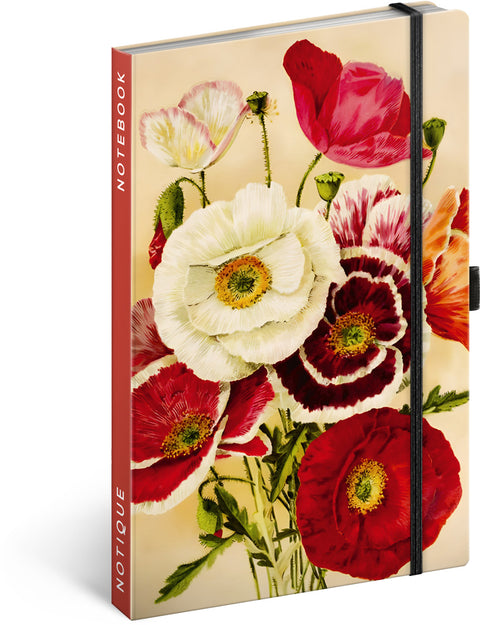 Notizbuch Mohnblumen von Kateřina Winterová, liniert, 13 x 21 cm