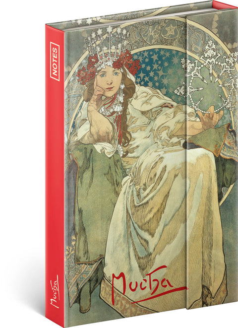 Notizbuch Alfons Mucha - Prinzessin, liniert, 11 x 16 cm