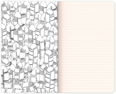 Ausmal-Notizbuch, Malen mit Filzstiften, liniert, 13 x 21 cm