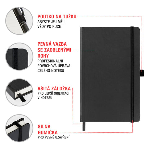 Notizbuch Federn, liniert, 13 x 21 cm