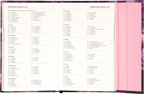 Wöchentlicher Magnetplaner Lila Blumen 2026, 13 x 21 cm