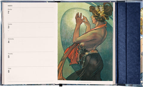 Wöchentlicher Magnetplaner Alfons Mucha 2026, 11 x 16 cm