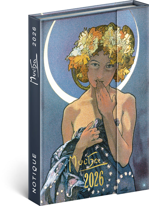 Wöchentlicher Magnetplaner Alfons Mucha 2026, 11 x 16 cm