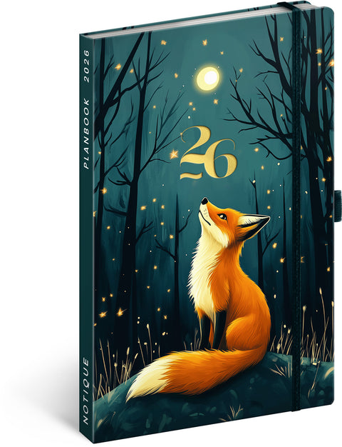 Planbook Kalender/Notizbuch Fuchs 2026, 13 x 21 cm