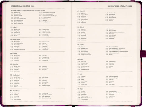 Planbook Kalender/Notizbuch Violette Blumen 2026, 13 x 21 cm