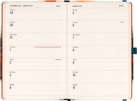 Planbook Kalender/Notizbuch Japan 2026, 13 x 21 cm