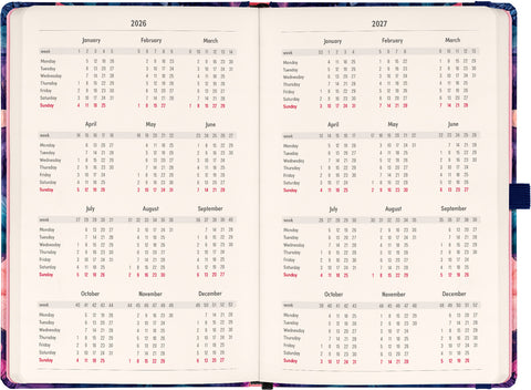 Planbook Kalender/Notizbuch Blumenstrauß 2026, 13 x 21 cm