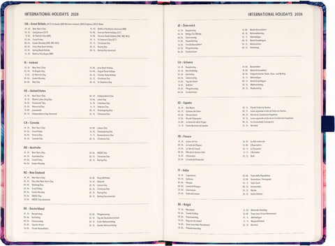 Planbook Kalender/Notizbuch Blumenstrauß 2026, 13 x 21 cm