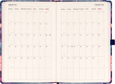 Planbook Kalender/Notizbuch Blumenstrauß 2026, 13 x 21 cm