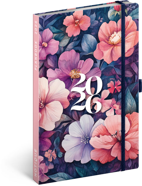 Planbook Kalender/Notizbuch Blumenstrauß 2026, 13 x 21 cm