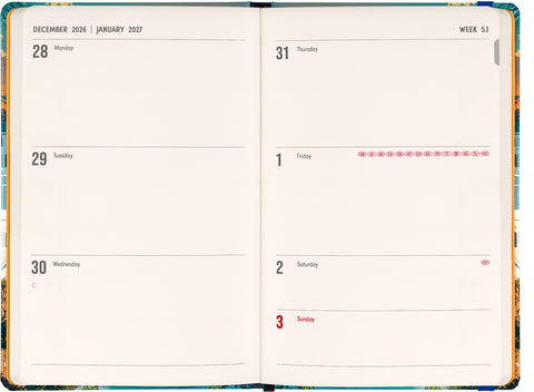 Wochenplaner Handtaschenformat Riviera 2027, 9,8 x 14,5 cm