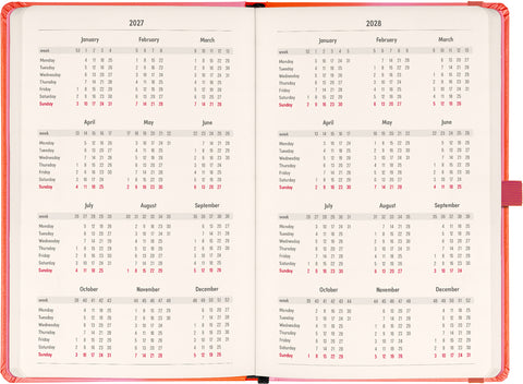 Planbook Planer/Notizbuch Coral 2027, 13 x 21 cm