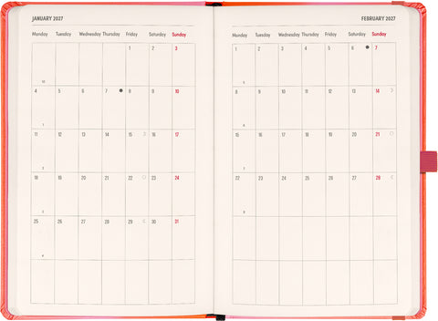 Planbook Planer/Notizbuch Coral 2027, 13 x 21 cm
