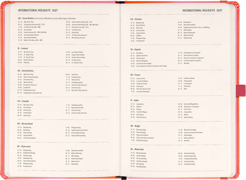 Planbook Planer/Notizbuch Coral 2027, 13 x 21 cm