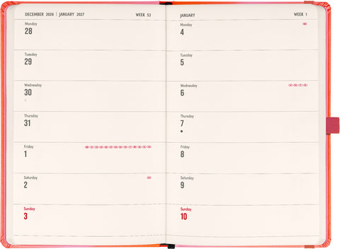 Planbook Planer/Notizbuch Coral 2027, 13 x 21 cm