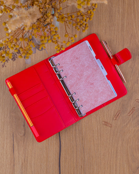 Refill – Weekly Ring Bound Planner 2027, bright red, 12,5 x 19 cm