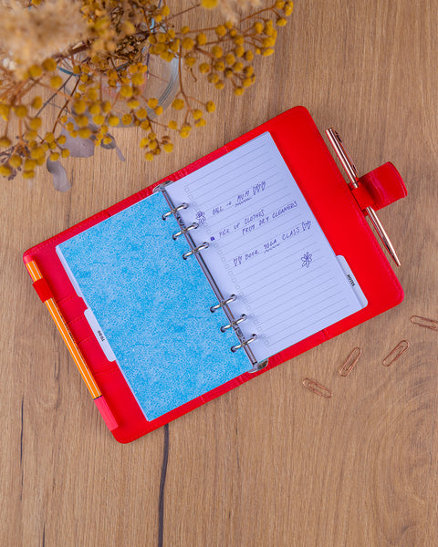 Refill – Weekly Ring Bound Planner 2027, bright red, 12,5 x 19 cm