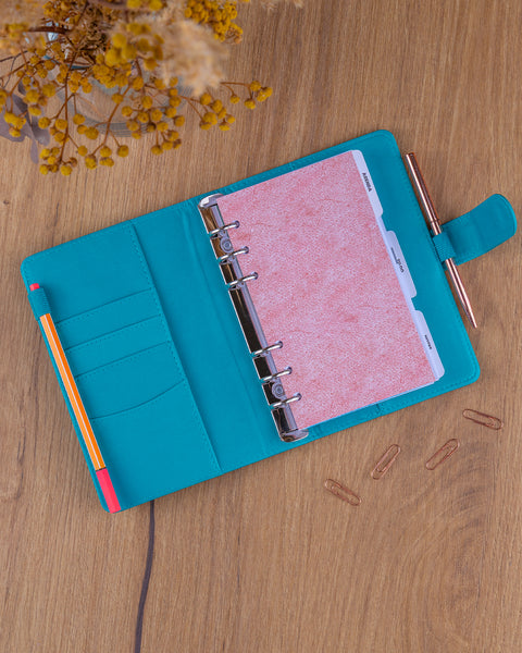 Refill – Weekly Ring Bound Planner 2027, turquoise, 12,5 x 19 cm