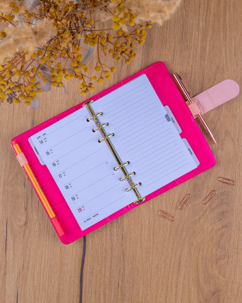 Refill – Weekly Ring Bound Planner 2027, blush pink, 12,5 x 19 cm