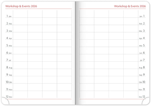 NOTIQUE Buchkalender Ajax 2026, Woche, Gold, 15 x 21 cm