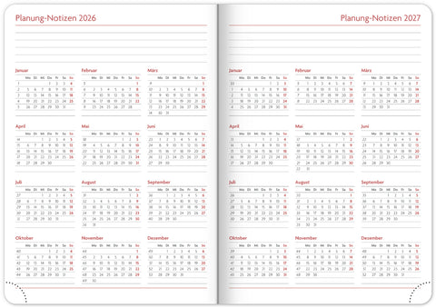 NOTIQUE Buchkalender Ajax 2026, Woche, Grün, 15 x 21 cm