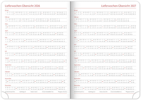 NOTIQUE Buchkalender Ajax 2026, Woche, Grün, 15 x 21 cm