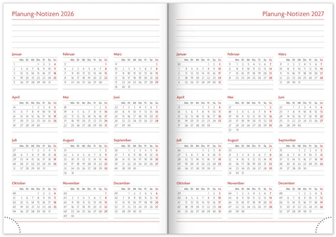 NOTIQUE Buchkalender Essenza 2026 – Woche, Nuss, 15 x 21 cm