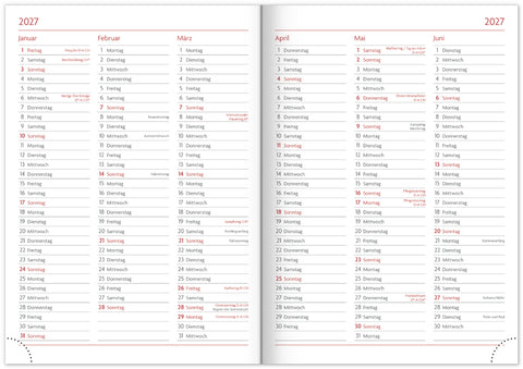 NOTIQUE Buchkalender Essenza 2026 – Woche, Nuss, 15 x 21 cm