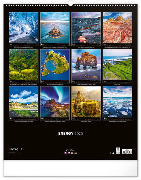 Wandkalender Energie 2025, 48 x 56 cm