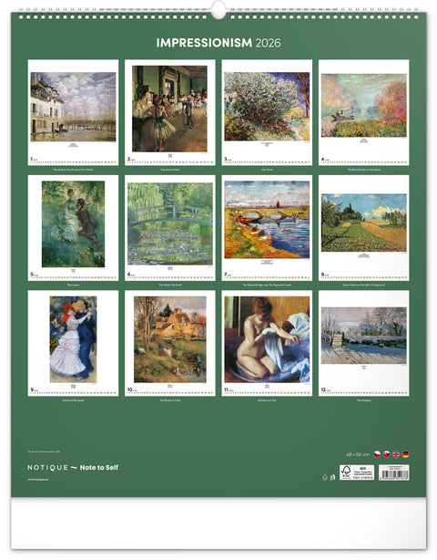 Wandkalender Impressionismus 2026, 48 x 56 cm